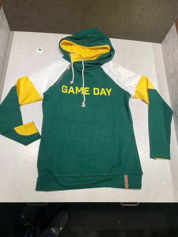 Women’s Green and Gold Game Day Double hood by Ampersand Ave