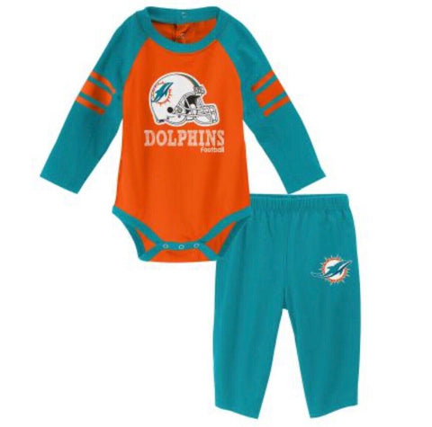 Outerstuff NFL Miami Dolphins Touchdown Baby 2 Piece Creeper Set