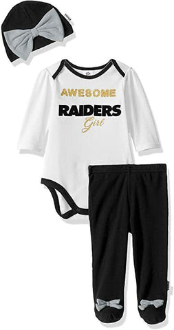Gerber NFL Las Vegas Raiders Girls Infant 3 Piece Set