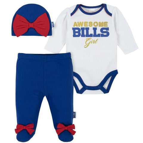 Gerber NFL Buffalo Bills Girls Onsie / Pant / Cap Set