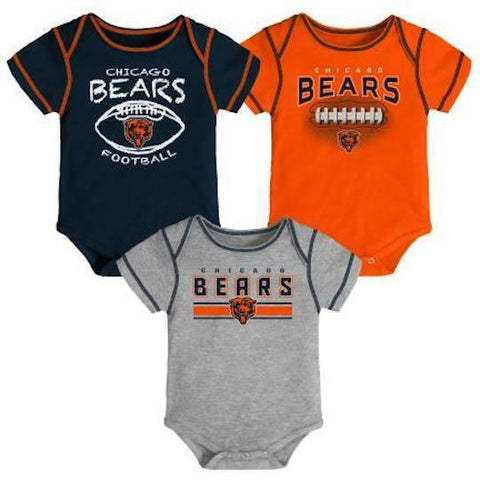 Outerstuff NFL Chicago Bears 3 Pack Baby Bodysuit