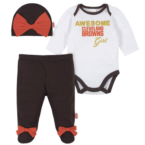 Gerber NFL Cleveland Browns Girls Infant 3 Piece Set