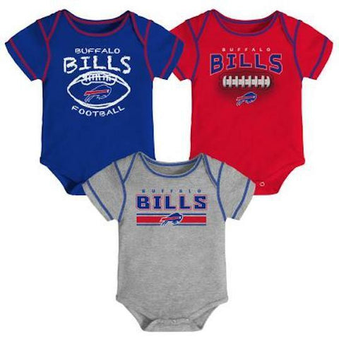 Outerstuff NFL Buffalo Bills 3 Pack Baby Bodysuit