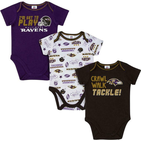 NFL Gerber Baltimore Ravens 3 Pack Baby Bodysuit