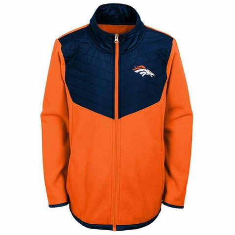 Youth Orange/Navy Denver Broncos Polar Full-Zip Jacket