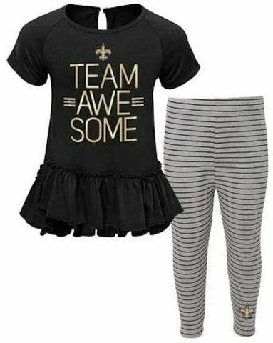 NFL Outerstuff New Orleans Saints Girls Youth Awesome Dress and Leggings