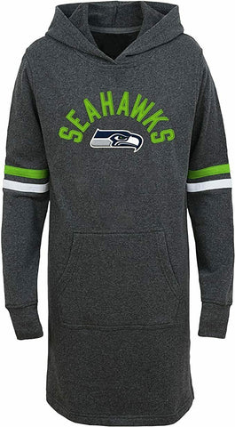 Outerstuff Seattle Seahawks Girls' Jump Off Long Sleeve Hooded Tunic