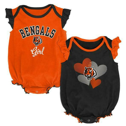 Outerstuff Cincinnati Bengals 2 Pack Baby Girl Bodysuits