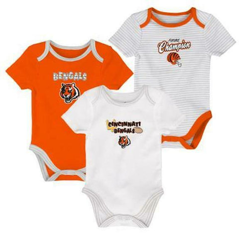 NFL Outerstuff Cincinnati Bengals 3 Pack Champs Baby Bodysuit