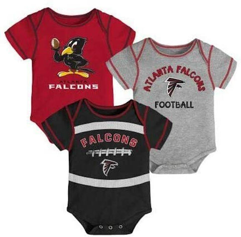 Outerstuff NFL Atlanta Falcons Little Fan 3 Pack Baby Bodysuit