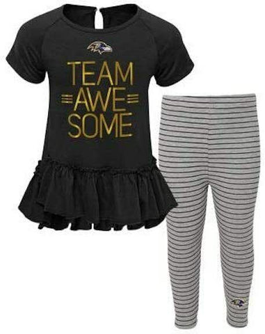 NFL Outerstuff Baltimore Ravens Girls Youth Awesome Dress and Leggings