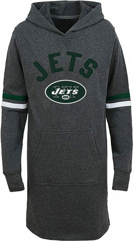 Outerstuff New York Jets Girls' Jump Off Long Sleeve Hooded Tunic