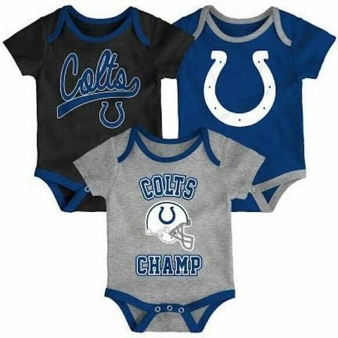 NFL Outerstuff Indianapolis Colts 3 Pack Champs Baby Bodysuit