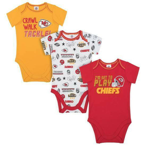 NFL Gerber Kansas City Chiefs 3 Pack Baby Bodysuit