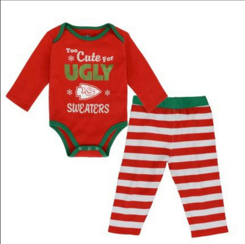 Outerstuff Kansas City Chiefs Too Cute Baby 2 Piece Creeper Set