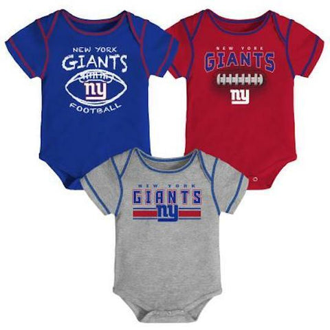 Outerstuff NFL New York Giants 3 Pack Baby Bodysuit