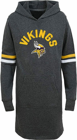 Outerstuff Minnesota Vikings Girls' Jump Off Long Sleeve Hooded Tunic