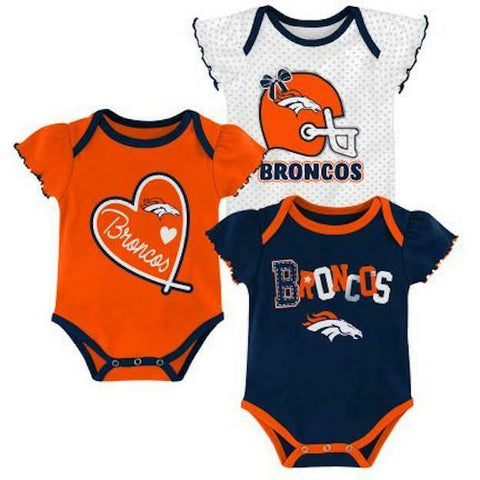 NFL Outerstuff Denver Broncos 3 Pack Baby Bodysuit