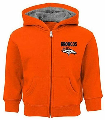NFL Denver Broncos Boys Toddler Full Zip Fleece Hoodie
