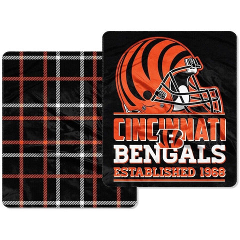 NFL Cincinnati Bengals Double Sided Plush Cloud Throw 50”x60"