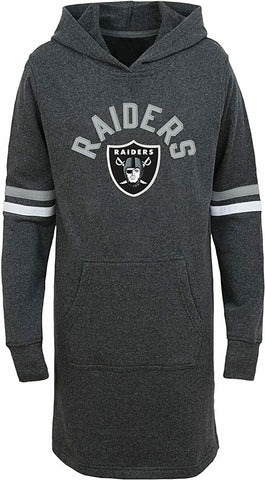 Outerstuff Las Vegas Raiders Girls' Jump Off Long Sleeve Hooded Tunic