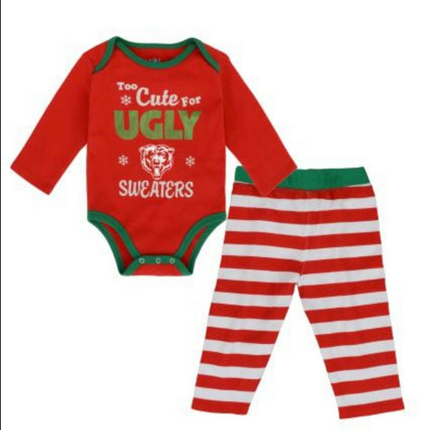 Outerstuff Chicago Bears Too Cute Baby 2 Piece Creeper Set