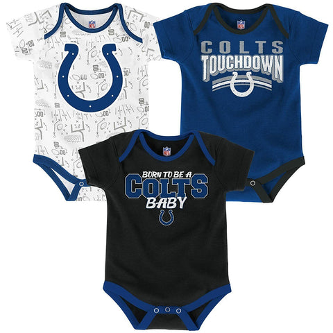 NFL Outerstuff Indianapolis Colts Playmaker 3 Pack Baby Bodysuit