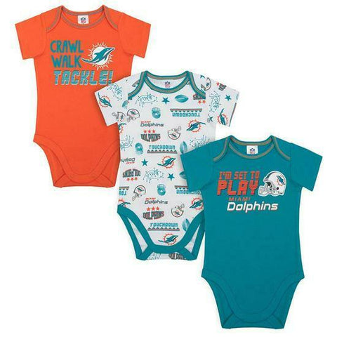 NFL Gerber Miami Dolphins 3 Pack Baby Bodysuit