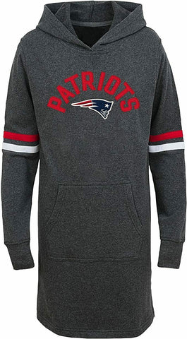 Outerstuff New England Patriots Girls' Jump Off Long Sleeve Hooded Tunic