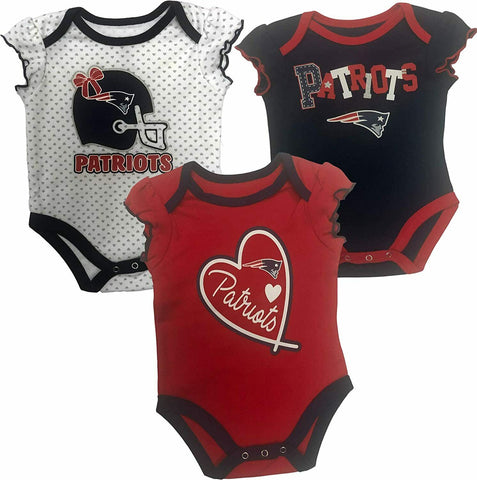 Outerstuff NFL New England Patriots Cutest Fan 3 Pack Onsie Creeper Baby Girl