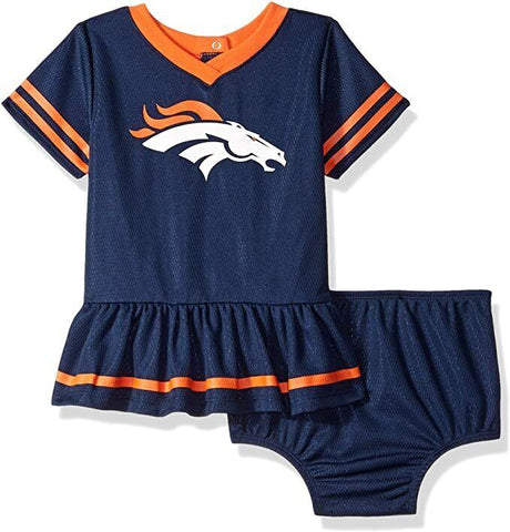 NFL Denver Broncos Girls Dress and Diaper Cover 3-6 Month