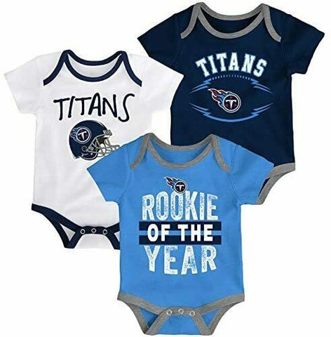 Outerstuff NFL Tennessee Titans 3 Pack Baby Bodysuit Creeper