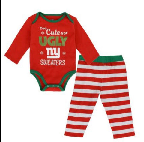 Outerstuff New York Giants Too Cute Baby 2 Piece Creeper Set
