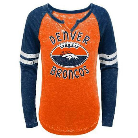 Outerstuff NFL Denver Broncos Junior Girls Long Sleeve Football Shirt