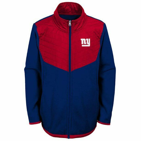 Youth Royal/Red New York Giants Polar Full-Zip Jacket