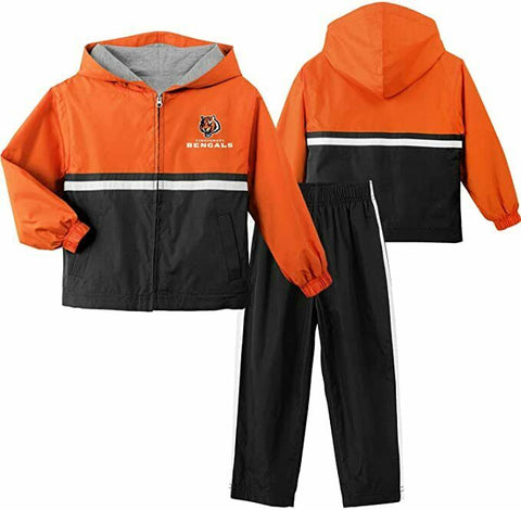 Outerstuff NFL Cincinnati Bengals Toddler Full Zip Jacket and Pants Wind Suit