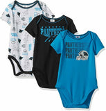 NFL Carolina Panthers Boys 3 Pack Short Sleeve Bodysuit 0-3 Month