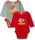 Gerber NFL Kansas City Chiefs Boys 2 Pack Long Sleeve Creepers  3/6 Month